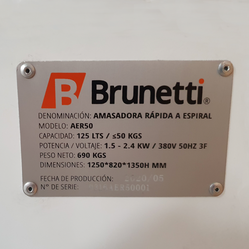 Amasadora Rápida a Espiral Brunetti AER50 - 50 kgs 03