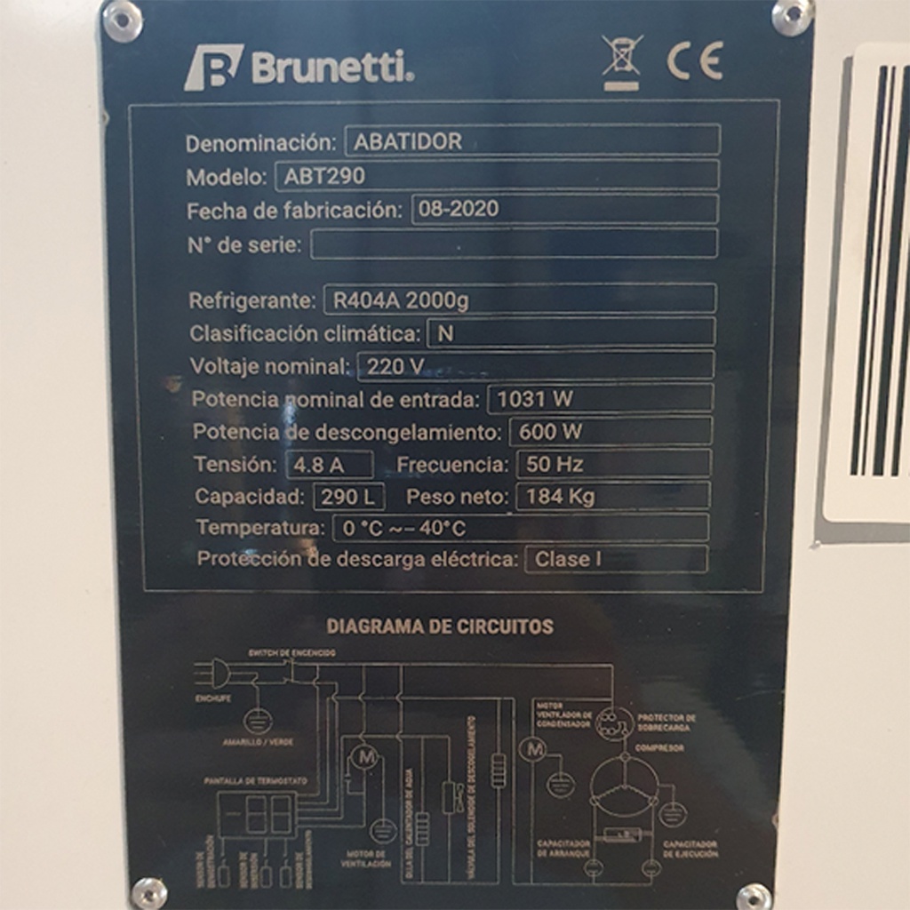 Abatidor de Temperatura Brunetti ABT290